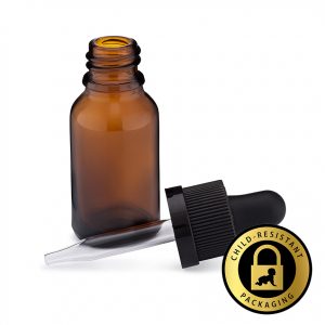 30ml Amber Glass Dropper Bottles With Child Resistant Cap (240Qty)