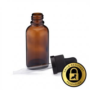 15ml Amber Glass Dropper Bottles With Child Resistant Cap (240Qty)
