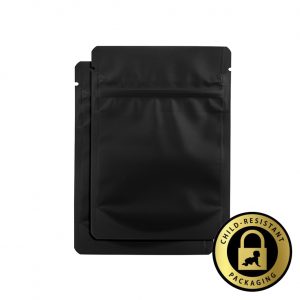 1/8oz Matte Black Child-Resistant Bags (1000Qty)