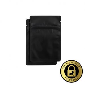 1 Gram Matte Black Child-Resistant Mylar Bags (1000Qty)
