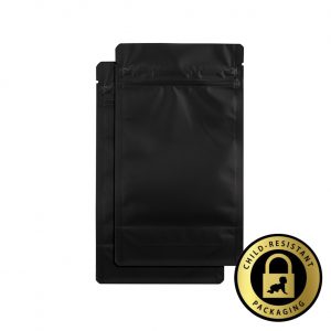 1/4oz Matte Black Child-Resistant Mylar Bags (1000Qty)