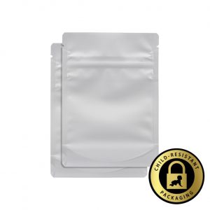 1/8oz White Child-Resistant Mylar Bags (1000Qty)