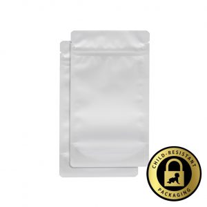 1/4oz White Child-Resistant Mylar Bags (1000Qty)