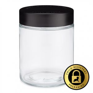 18oz Child Resistant Glass Jars (24qty)