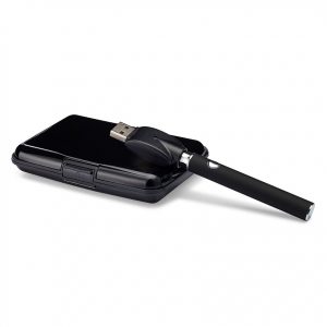 Black Adjustable Heat Vape Battery w/ USB Charger + Case