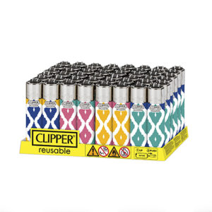 Assorted Clipper Lighters “Ikat” (48Qty)