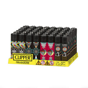 Assorted Clipper Lighters “Cannagrass” (48Qty)