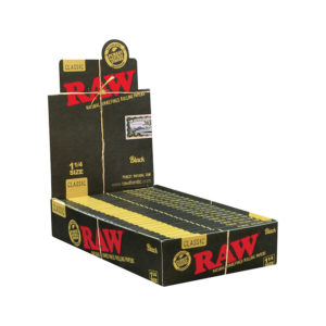 Raw Black Classic Natural Rolling Papers 1 1/4 (24Qty)